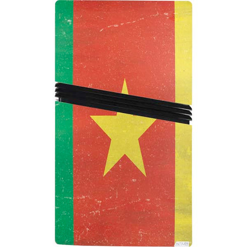 Cameroon Flag Distressed PS5 Pro Console Skin